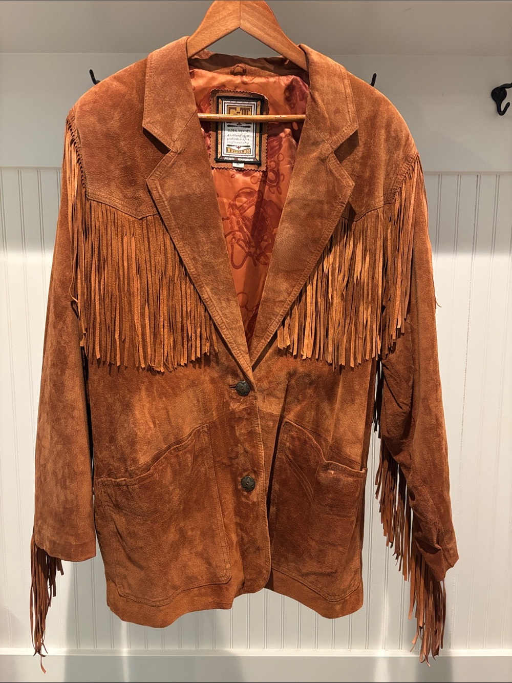 Vintage Fringed Suede Jacket - Rust Brown WESTERN BOHO